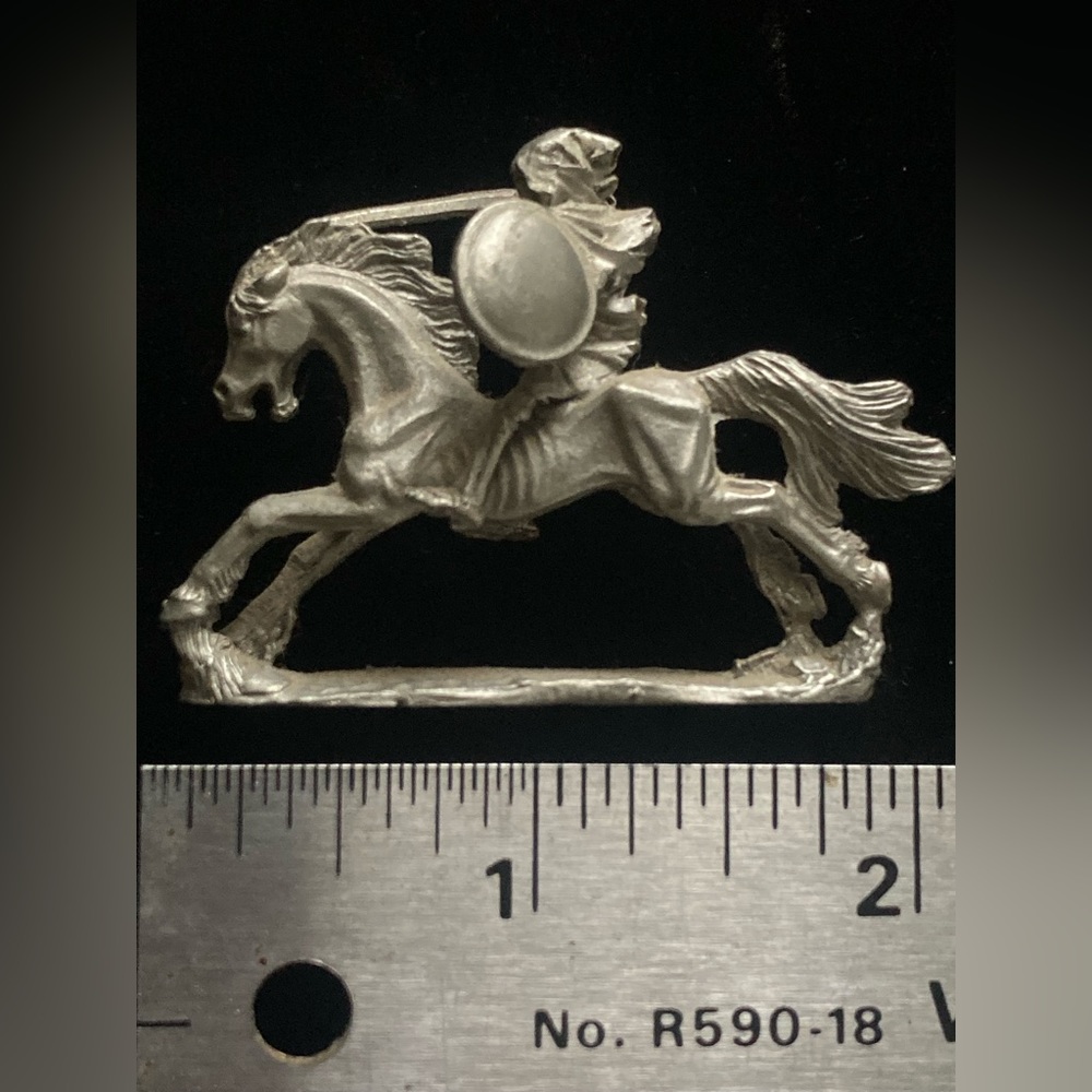 Vintage Ral Partha skeleton Rider on the horse of hell pewter figurine